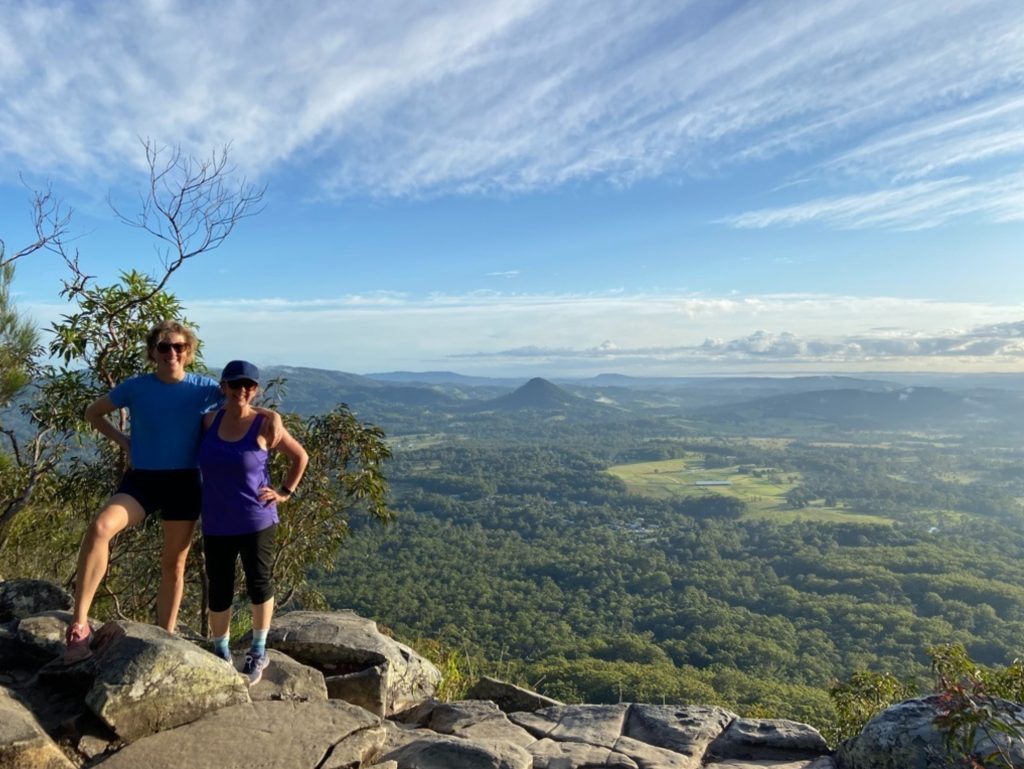 Hiking - standing on top of a hill in Queensland.