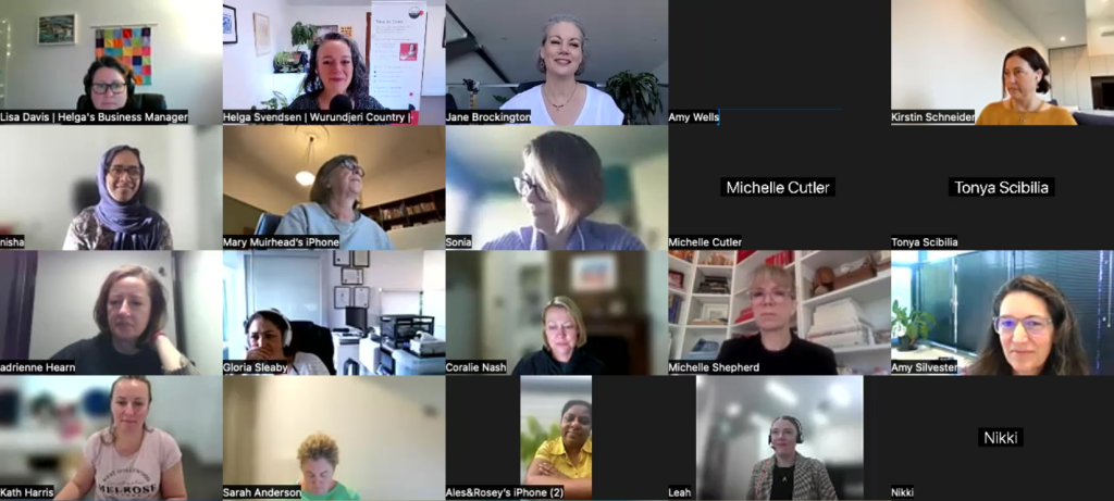 Online video session with participants from the Take on Board event with Jane Brockington